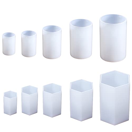Silikon-Kerzenform Zylinder-Silikonform, sechseckig, Epoxidharzform for selbstgemachte Epoxidharz-Kerzengussformen, Kunsthandwerk, Heim-Tischdekoration(Cylinder 02) von WEOKDFHA