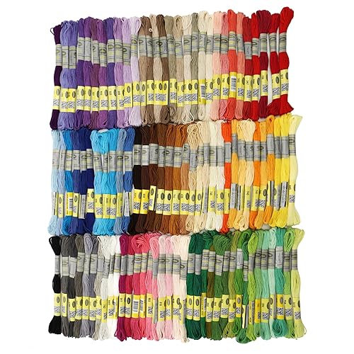 Stickgarn 100-Farben-Set for Stickgarn aus merzerisierter ägyptischer Langfaser-Baumwolle, Kreuzstichgarn, 8,7 Yards Stickgarn 100-Farben-Set for Stickgarn aus merzerisierter ägyptischer Langfaser-Baumwolle, Kreuzstichgarn, 8,7 Yards von WEOKDFHA