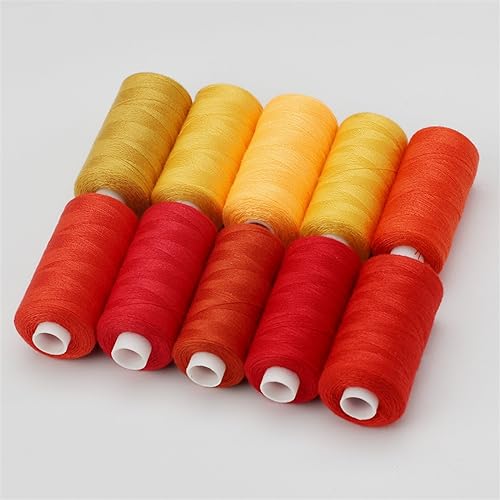 Stickgarn 10Roll/Set Nähgarn Maschine Hand Stickerei Polyester Faden Stark Langlebig for Handarbeiten Nähen Zubehör Kit(A) von WEOKDFHA