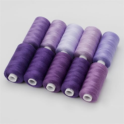 Stickgarn 10Roll/Set Nähgarn Maschine Hand Stickerei Polyester Faden Stark Langlebig for Handarbeiten Nähen Zubehör Kit(D) von WEOKDFHA