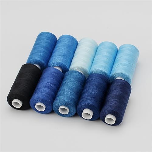 Stickgarn 10Roll/Set Nähgarn Maschine Hand Stickerei Polyester Faden Stark Langlebig for Handarbeiten Nähen Zubehör Kit(F) von WEOKDFHA