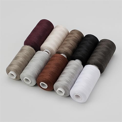Stickgarn 10Roll/Set Nähgarn Maschine Handstickerei Polyesterfaden Starkes, langlebiges Nähzubehör for Handarbeiten(Gray) von WEOKDFHA
