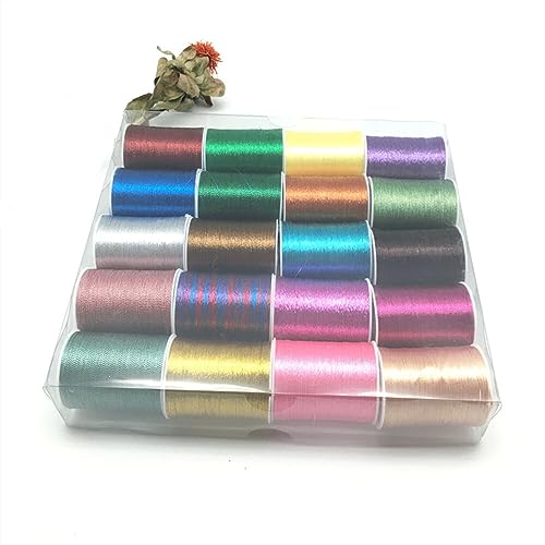 Stickgarn 20 Spulen Metallic-Garn, Stickgarn, Nähgarn-Set von WEOKDFHA