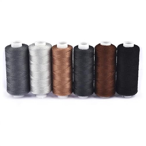 Stickgarn 6 Farben/Set Garn Nähgarn Rolle Maschine Handstickerei 400 Yard jede Spule Polyester langlebig for Heimnähset(Dark series) von WEOKDFHA