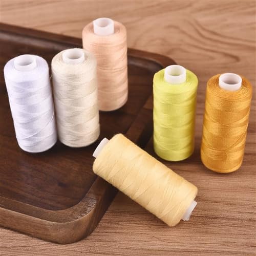 Stickgarn 6 Farben/Set Garn Nähgarn Rolle Maschine Handstickerei 400 Yard jede Spule Polyester langlebig for Heimnähset(Light series) von WEOKDFHA