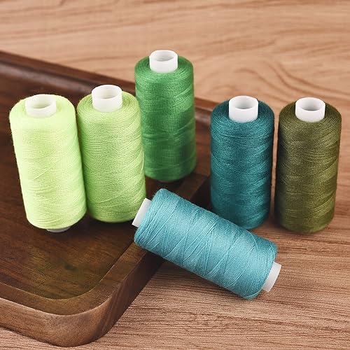 Stickgarn 6 Rollen/Set 400 Yards Nähgarn for Maschinenhandstickerei, guter Polyesterfaden, stark, langlebig, for Handarbeiten, DIY, Nähen, Reparatur(Set F) von WEOKDFHA