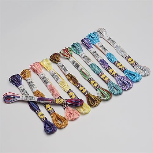 Stickgarn Set mit 10 verschiedenen Farben, Baumwoll-Stickgarn, 8,7 Yards Kreuzstichgarn(Garden Flowers 11) von WEOKDFHA