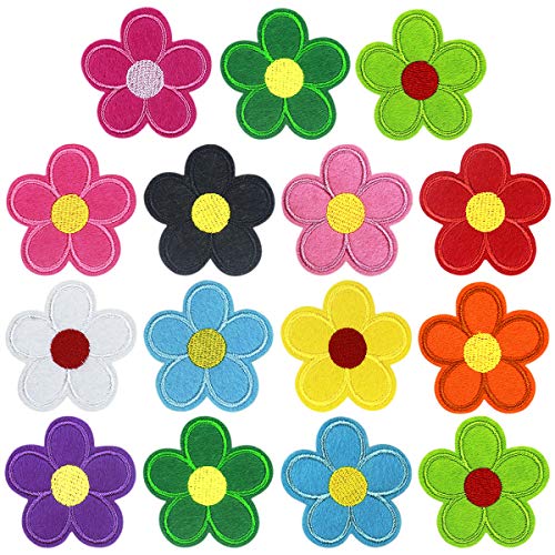 26 Stücke Bügelflicken Set, Patches Zum Aufbügeln Oder Nähen Patches Sticker, Iron on Flicken Sonnenblume Aufnäher, DIY Kleidung Patches Aufkleber für Jeans Hosen Jacken T-Shirt Taschen von WEONE