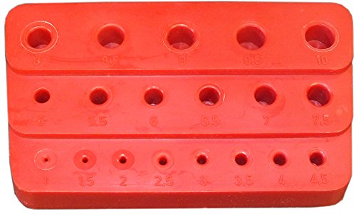 Bohrständer Spiralbohrer - Ständer Bohrbrett 1,0-10,0 x 0,5 mm Kunststoff rot von WEPO