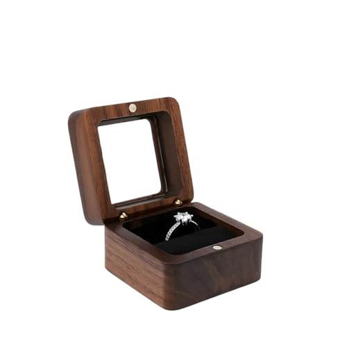 Schmuckschatulle, Holz-Aufbewahrungsbox mit Schmuck for Sammeln, weicher Innenhalter, Einzel-/Doppelschlitz-Schmuck-Organizer im Vintage-Stil Für Vorschlag Verlobung,Hochzeit(8YY804337-1) von WEQYFDC