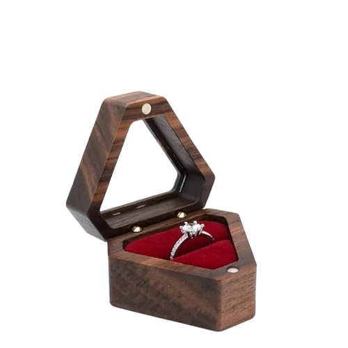 Schmuckschatulle, Holz-Aufbewahrungsbox mit Schmuck for Sammeln, weicher Innenhalter, Einzel-/Doppelschlitz-Schmuck-Organizer im Vintage-Stil Für Vorschlag Verlobung,Hochzeit(8YY804340-1) von WEQYFDC