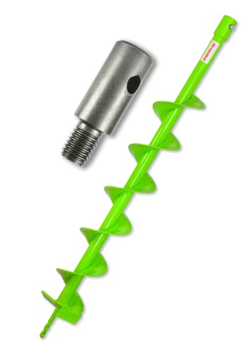 WERHE® Profi Bohrer, Erdbohrer für bohrmaschine 100 mm robust mit m14 Adapter - Pfahlbohrer Brunnenbohrer präzise Bohrspitze. von WERHE