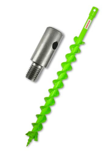 WERHE® Profi Bohrer, Erdbohrer für bohrmaschine 60 mm DoppelWelle robust mit m14 Adapter - Pfahlbohrer Brunnenbohrer präzise Bohrspitze. von WERHE