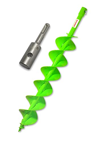 WERHE® Profi Bohrer VollStahl, Erdbohrer für bohrmaschine 120 mm Doppel-Welle extrem robust mit SDS Plus Adapter - Pfahlbohrer Brunnenbohrer präzise Bohrspitze. von WERHE