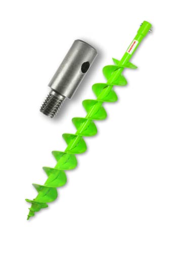 WERHE® Profi Bohrer Vollstahl, Erdbohrer für bohrmaschine 80 mm DoppelWelle Extreme robust mit m14 Adapter - Pfahlbohrer Brunnenbohrer präzise Bohrspitze. von WERHE