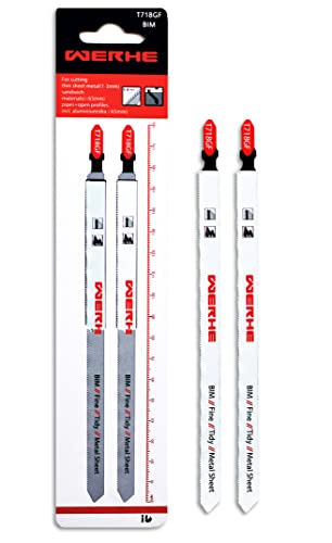 WERHE ® Profi – 2 x Metal Stichsägeblätt – C185 180mm T718GF Extra Lang – Schnelles Schneiden harte Arbeitsausdauer – Für Ehrgeizig Künstler von WERHE