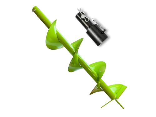 WERHE Erdbohrer für bohrmaschine mit Stihl adapter ⌀200 mm, 80cm länge – Brunnenbohrer, Baumpflanzung, erdlochbohrer, Pfahlbohrer, Durchlässenbohrer – Präzise Bohrspitze und Hartmetallklingen von WERHE