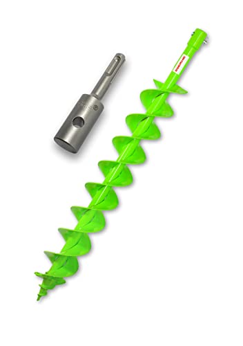 WERHE Profi Bohrer für Erdbohrer 80 mm Pfahlbohrer Brunnenbohrer präzise Bohrspitze Doppelspiral Hartmetall eco Farbe mit SDS Plus Adapter WERHE Profi Bohrer für Erdbohrer 80 mm Pfahlbohrer Brunnenbohrer präzise Bohrspitze Doppelspiral Hartmetall eco Farbe mit SDS Plus Adapter von WERHE