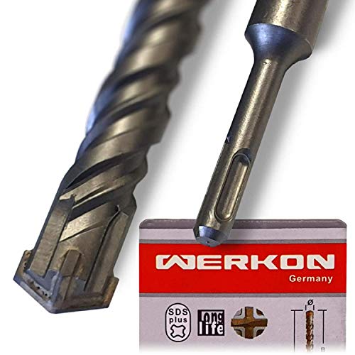 WERKON Profi SDS Plus Betonbohrer 10 x 600 mm Hammerbohrer Steinbohrer Beton Bohrer Quadro X Vierfachschneide Kreuzschneide 10x600 WERKON Profi SDS Plus Betonbohrer 10 x 600 mm Hammerbohrer Steinbohrer Beton Bohrer Quadro X Vierfachschneide Kreuzschneide 10x600 von WERKON