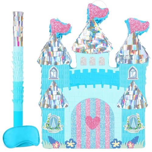 WERNNSAI Schloss Pinata – Prinzessinnen Geburtstags Piñata Deko Mädchen Kinder Blaue Prinzessin Schloss Piñata mit Augenbinde Stock Prinzessinnen Geburtstagsparty Dekoration Lustige Babyparty Spiel WERNNSAI Schloss Pinata – Prinzessinnen Geburtstags Piñata Deko Mädchen Kinder Blaue Prinzessin Schloss Piñata mit Augenbinde Stock Prinzessinnen Geburtstagsparty Dekoration Lustige Babyparty Spiel von WERNNSAI