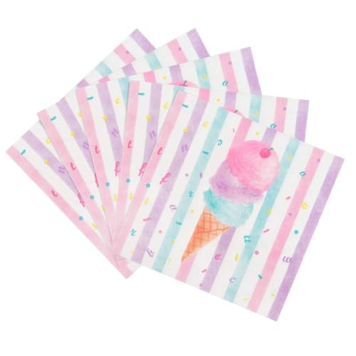 Eiscreme-Party-Serviettenzubehör – 50 Stück Servietten, 3-lagig, süßes Eis, Party-Dekoration für Mädchen, Rosa, Geburtstag, Babyparty, Mittagessen, Dessert, Servietten für Mädchen, Pool, Sommerfeier Eiscreme-Party-Serviettenzubehör – 50 Stück Servietten, 3-lagig, süßes Eis, Party-Dekoration für Mädchen, Rosa, Geburtstag, Babyparty, Mittagessen, Dessert, Servietten für Mädchen, Pool, Sommerfeier von WERNNSAI