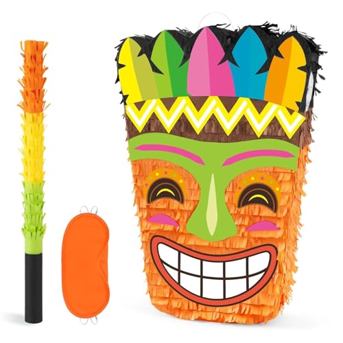 WERNNSAI Hawaii Piñata – Pinata Geburtstag Jungen Sommerparty Dekoration Zubehör Kinder Aloha Piñata mit Augenmaske und Stab Sommer Thema Geburtstagsparty Karneval 40,9 cm x 31,5 cm von WERNNSAI