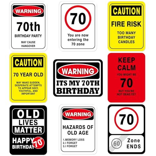WERNNSAI Dekoration zum 70. Geburtstag – 9 Stück 70er Jahre Old Zone Party Dekorationen, lustiges Hofbanner für Oma Opa, Tischdekoration, Tür, Wand, Fenster, Schilder WERNNSAI Dekoration zum 70. Geburtstag – 9 Stück 70er Jahre Old Zone Party Dekorationen, lustiges Hofbanner für Oma Opa, Tischdekoration, Tür, Wand, Fenster, Schilder von WERNNSAI