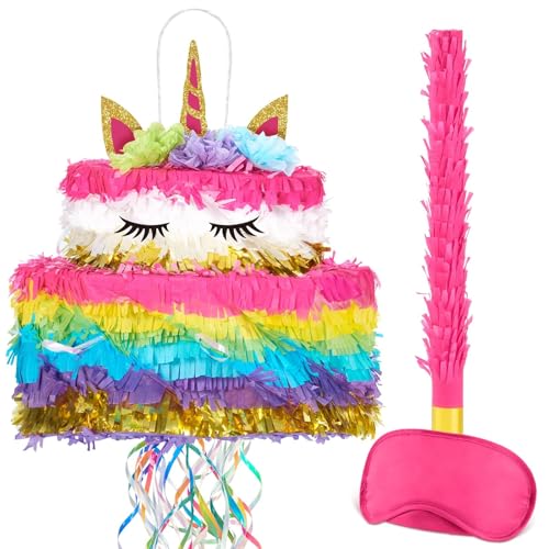 WERNNSAI Einhorn-Kuchen-Piñata – Einhorn-Themen-Geburtstagsparty-Zubehör von WERNNSAI