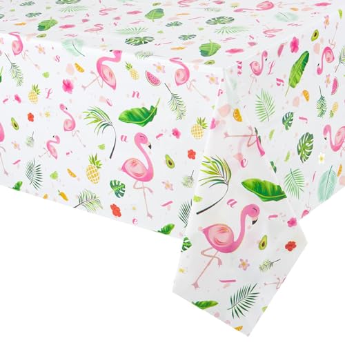 WERNNSAI Flamingo Tischdecke – 274,3 x 137,2 cm Tropische Luau Party Kunststoff Tischdecke Ananas Partyzubehör für Kinder Mädchen Picknick Geburtstag Party Dekoration WERNNSAI Flamingo Tischdecke – 274,3 x 137,2 cm Tropische Luau Party Kunststoff Tischdecke Ananas Partyzubehör für Kinder Mädchen Picknick Geburtstag Party Dekoration von WERNNSAI