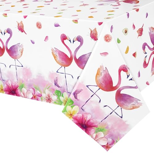 WERNNSAI Flamingo Tischdecke – Hawaiianische Tropen Tischdecke Blumen Tropen Partydekorationen für Sommer Strand Pool Geburtstagsparty Zubehör 137 x 274 cm WERNNSAI Flamingo Tischdecke – Hawaiianische Tropen Tischdecke Blumen Tropen Partydekorationen für Sommer Strand Pool Geburtstagsparty Zubehör 137 x 274 cm von WERNNSAI