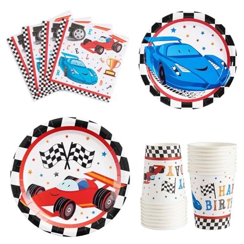 WERNNSAI Partyartikel für Rennwagen für Jungen – Serviert 16 Gäste Partygeschirr-Set beinhaltet Papier Kuchenteller Dessert Abendessen Mittagessen Servietten Becher WERNNSAI Partyartikel für Rennwagen für Jungen – Serviert 16 Gäste Partygeschirr-Set beinhaltet Papier Kuchenteller Dessert Abendessen Mittagessen Servietten Becher von WERNNSAI