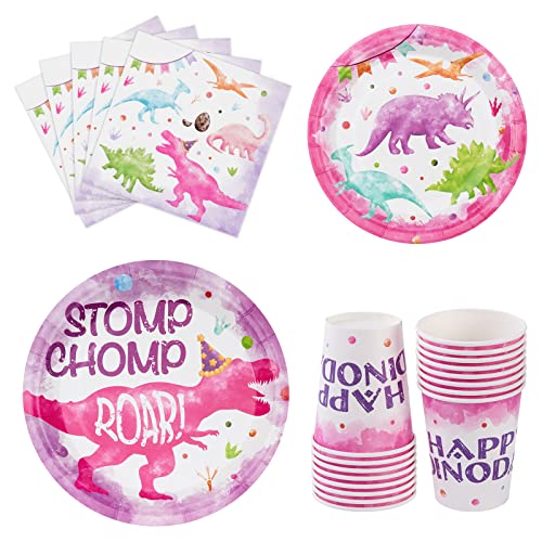 WERNNSAI Pink Dinosaurier-Partyzubehör – 64 Stück Dinosaurier Geburtstag Party Teller Becher Servietten Geschirr für Mädchen Kinder Geburtstag Party Supplies Pink Dinosaurier Party Dekorationen für 16 WERNNSAI Pink Dinosaurier-Partyzubehör – 64 Stück Dinosaurier Geburtstag Party Teller Becher Servietten Geschirr für Mädchen Kinder Geburtstag Party Supplies Pink Dinosaurier Party Dekorationen für 16 von WERNNSAI