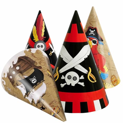 WERNNSAI Piraten-Partyhüte – 12 Stück Kinder-Partyhüte, Piraten-Partyzubehör, Papier-Geburtstags-Kopfbedeckung für Kinder, Jungen, Geburtstagsparty-Dekoration WERNNSAI Piraten-Partyhüte – 12 Stück Kinder-Partyhüte, Piraten-Partyzubehör, Papier-Geburtstags-Kopfbedeckung für Kinder, Jungen, Geburtstagsparty-Dekoration von WERNNSAI