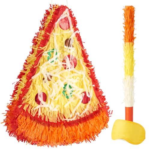 WERNNSAI Pizza Piñata – Geburtstagsparty Dekoration Käsepizza Piñata mit Augenbinde und Stab mexikanische Feier Festival Karneval Junggesellinnenabschied WERNNSAI Pizza Piñata – Geburtstagsparty Dekoration Käsepizza Piñata mit Augenbinde und Stab mexikanische Feier Festival Karneval Junggesellinnenabschied von WERNNSAI