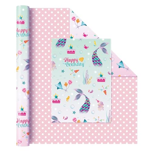 WERNNSAI Wendbare Geschenkpapier mit Meerjungfrauenmotiv – 1 Rolle 43 cm x 10 m Meerjungfrau Packpapier für Mädchen und Kinder Geschenkpapier zum Geburtstag Geschenkpapier WERNNSAI Wendbare Geschenkpapier mit Meerjungfrauenmotiv – 1 Rolle 43 cm x 10 m Meerjungfrau Packpapier für Mädchen und Kinder Geschenkpapier zum Geburtstag Geschenkpapier von WERNNSAI