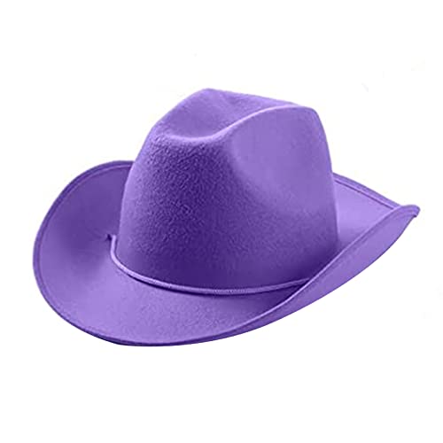 Einfarbige Hüte für Frauen zum Dekorieren einfarbiger Filzhut Junggesellinnenabschied, verstellbarer Hut, Lavendel, 58cm/22.83in von WERQA