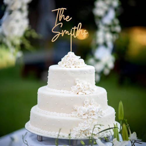 WERWAES Cake Topper Personalisiert, Tortendeko Hochzeit, Holz Tortendeko Hochzeit, Personalisierte Geschenke, für Hochzeiten, Geschenke, Hochzeitstag von WERWAES