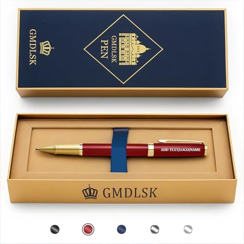 WERWAES Hochwertiger personalisierter Kugelschreiber mit Gravur - Individueller Stift mit Namen | Edles Geschenkset für besondere Anlässe (Rot) von WERWAES
