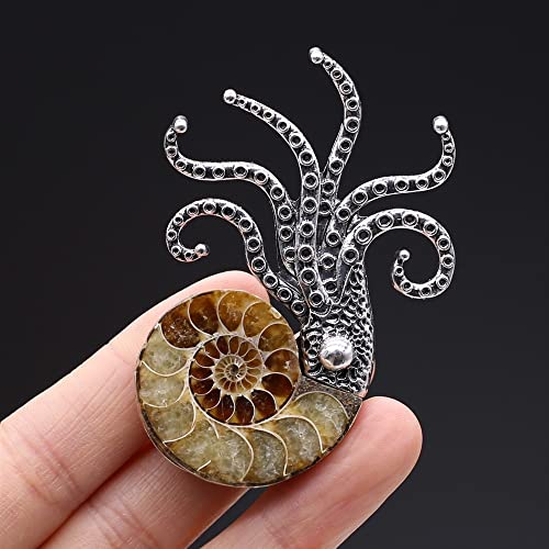 WERWER Natürliche Muschel Perlmutt Octopus Form Anhänger Charms for die Schmuckherstellung DIY Halskette Ohrringe Zubehör 47x67mm von WERWER