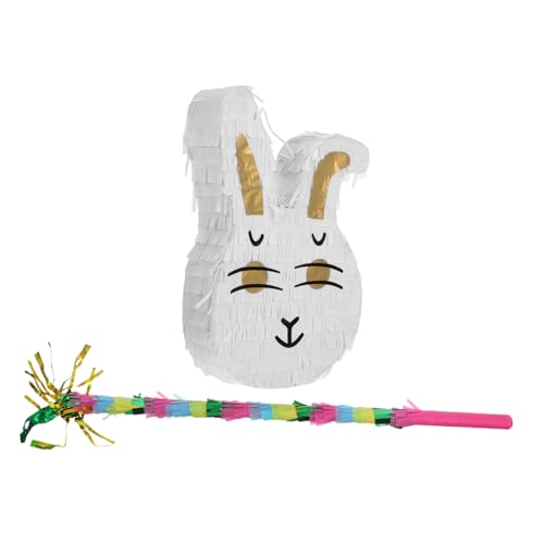 WESIEVYA Osterhasen-piñata Mit Quaste Frühlingsparty-dekoration Süßigkeitenhalter Für Kindergeburtstage Hängeform Tierthema von WESIEVYA