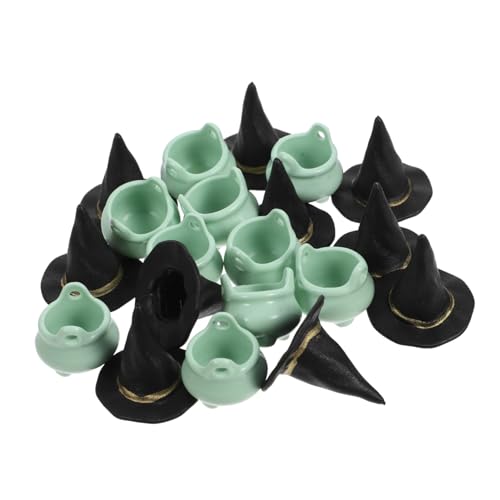 WESIEVYA 1 Set Halloween Hexenhut, Halloween Miniatur, Halloween Party, Mini Kessel, Mini Halloween Kessel, Mini Kessel, Mikro Landschaftsdekor, Mini Halloween , Miniatur Ornamente von WESIEVYA