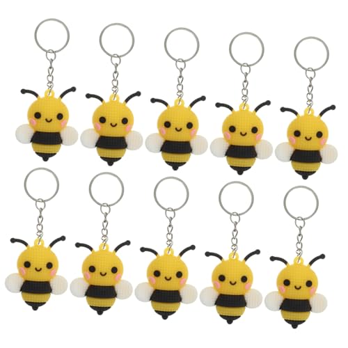 WESIEVYA 10 Stück Bienen Schlüsselanhänger Zum Aufhängen, Cartoon Bienen Anhänger, Schlüsselanhänger, Cartoon Bienen Schlüsselringe, Schlüsselanhänger, Neuheit, Schlüsselanhänger, Rucksack WESIEVYA 10 Stück Bienen Schlüsselanhänger Zum Aufhängen, Cartoon Bienen Anhänger, Schlüsselanhänger, Cartoon Bienen Schlüsselringe, Schlüsselanhänger, Neuheit, Schlüsselanhänger, Rucksack von WESIEVYA