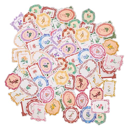 WESIEVYA 100stücke Vintage Blumenaufkleber Für Laptop Koffer Und Notizbuch wasserdichte Pflanzen Sticker Für Scrapbooking Und Kreative Projekte von WESIEVYA