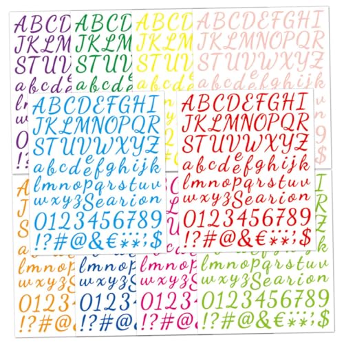 WESIEVYA 12 Bögen Alphanumerische Aufkleber Scrapbooking Aufkleber Buchstabenaufkleber Scrapbook Aufkleber Alphabet Aufkleber Zum Basteln Sticker Buchstaben Zum Basteln Dekorative von WESIEVYA