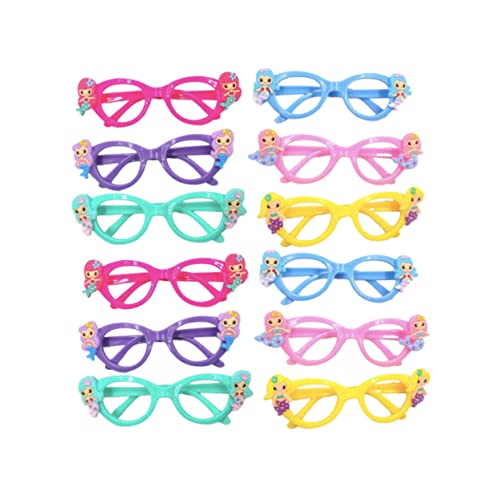 WESIEVYA 12 Stück Teiliges Lustiges Kinderbrillen ohne Gläser Leichte Kunststoffrahmen Stabile Party Accessoires für Jungen und Mädchen Bunte Foto Requisiten für Kindergeburtstag und von WESIEVYA