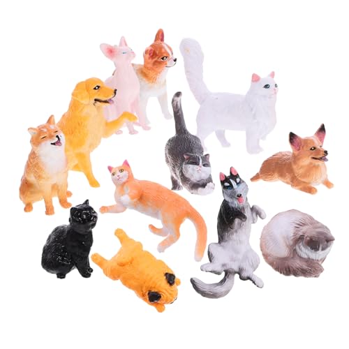 WESIEVYA 12 Stücke Miniatur Haustier Ornamente Welpen Kätzchen Figuren Lebensechte Katzen Hundefiguren Für Tischdekoration WESIEVYA 12 Stücke Miniatur Haustier Ornamente Welpen Kätzchen Figuren Lebensechte Katzen Hundefiguren Für Tischdekoration von WESIEVYA