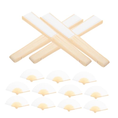 WESIEVYA 15 Stück Teiliges Faltbare Weiße Papier Handfächer aus Leere DIY Fächer zum Bemalen und Dekorieren Kompakt Langlebig für Hochzeit Party Brautdusche Gästefavoriten von WESIEVYA