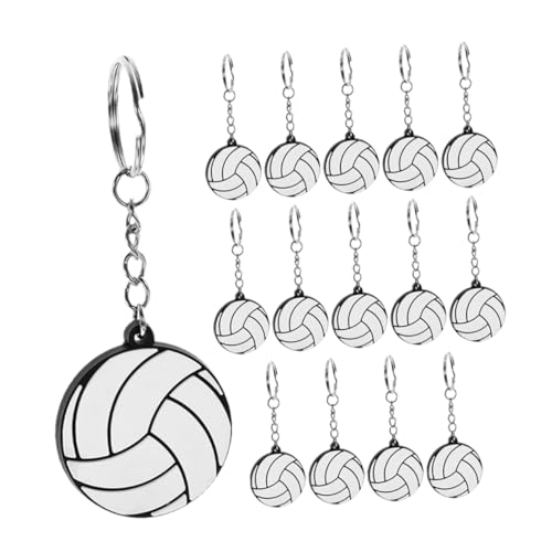 WESIEVYA 15 Stück Volleyball Schlüsselanhänger, Rucksack Ornament, Kleine Sportball Schlüsselanhänger, Schlüsselanhänger Zum Aufhängen, Schlüsselanhänger Für Jungen, Sport von WESIEVYA