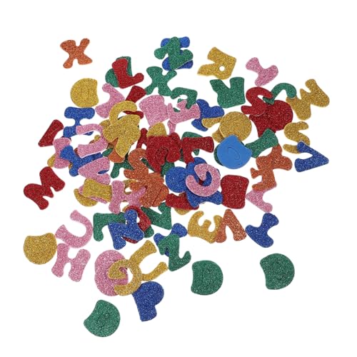 WESIEVYA 2 Packungen Selbstklebende Buchstaben Sticker aus Schaumstoff Glitzernde Scrapbook Alphabet Aufkleber für DIY Bastelprojekte Bunte Flexible Buchstaben zum Gestalten von von WESIEVYA