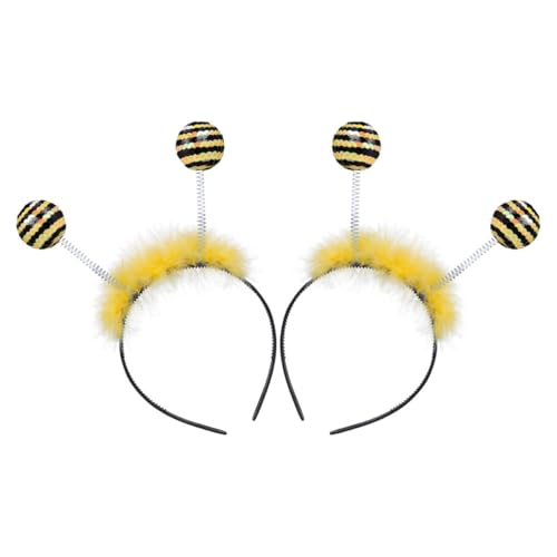 WESIEVYA 2 Stück Bienen Haarreif für Mädchen und Frauen Kopfschmuck für Kostümpartys Frühling Karneval und Mottopartys Zufällige Farben Bequem und Auffällig Zufällige Farbe von WESIEVYA